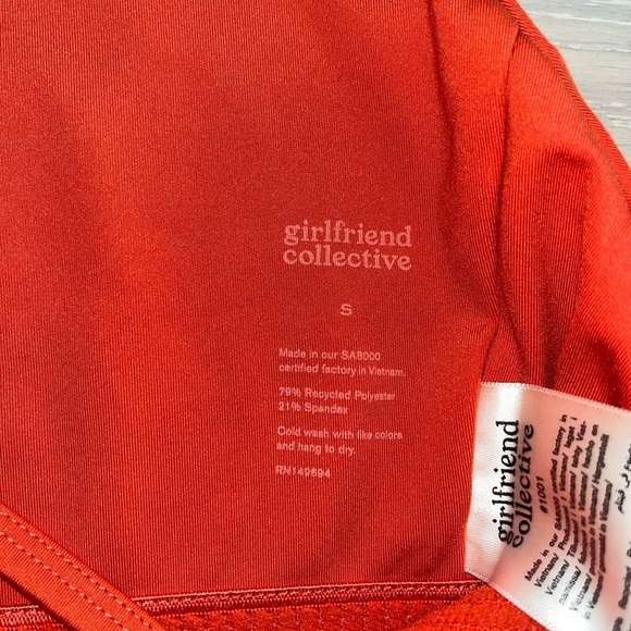 Girlfriend Collective Topanga Bra Orange sz small - Picture 3 of 4